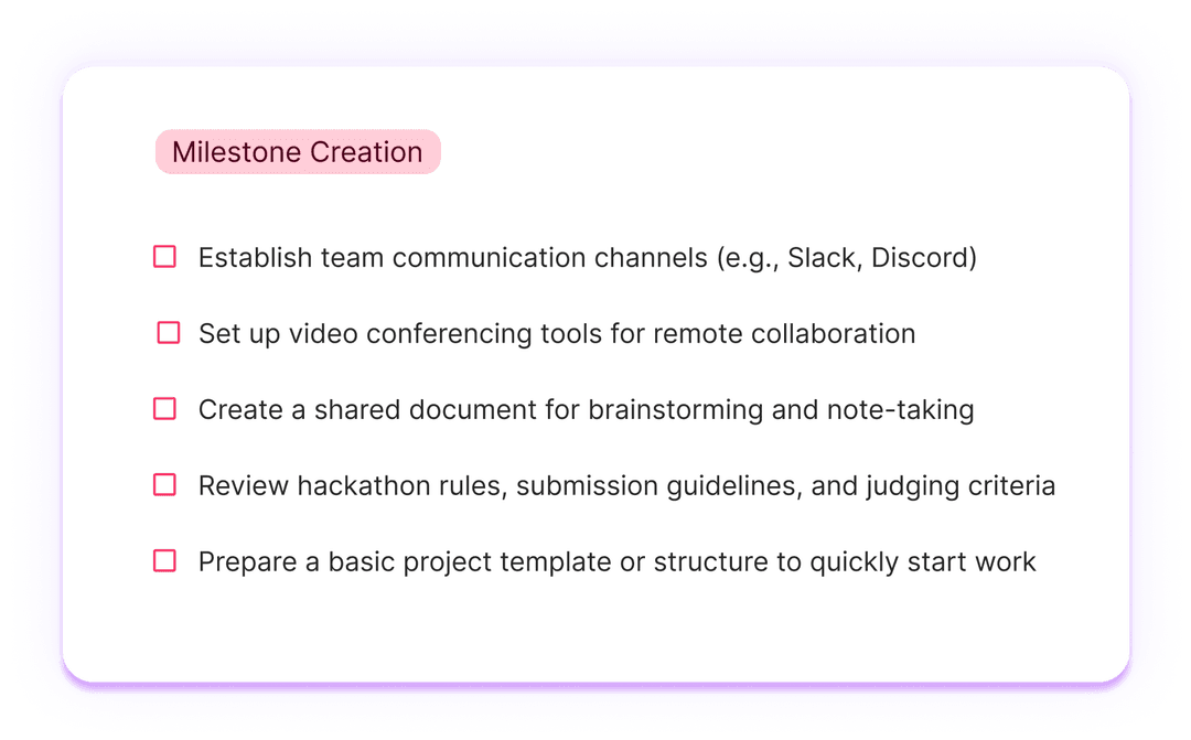 column milestone creation